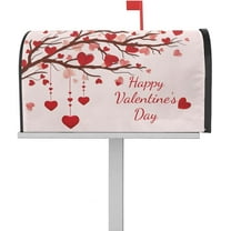 Valentine''s Day Love Heart Tree Mailbox Cover Magnetic Mailbox Wraps, Pink Mailbox Covers Standard Size 18x21 Inch Mail Wrap Post Letter Box Valentines Decoration for Outdoor Gardern Yard