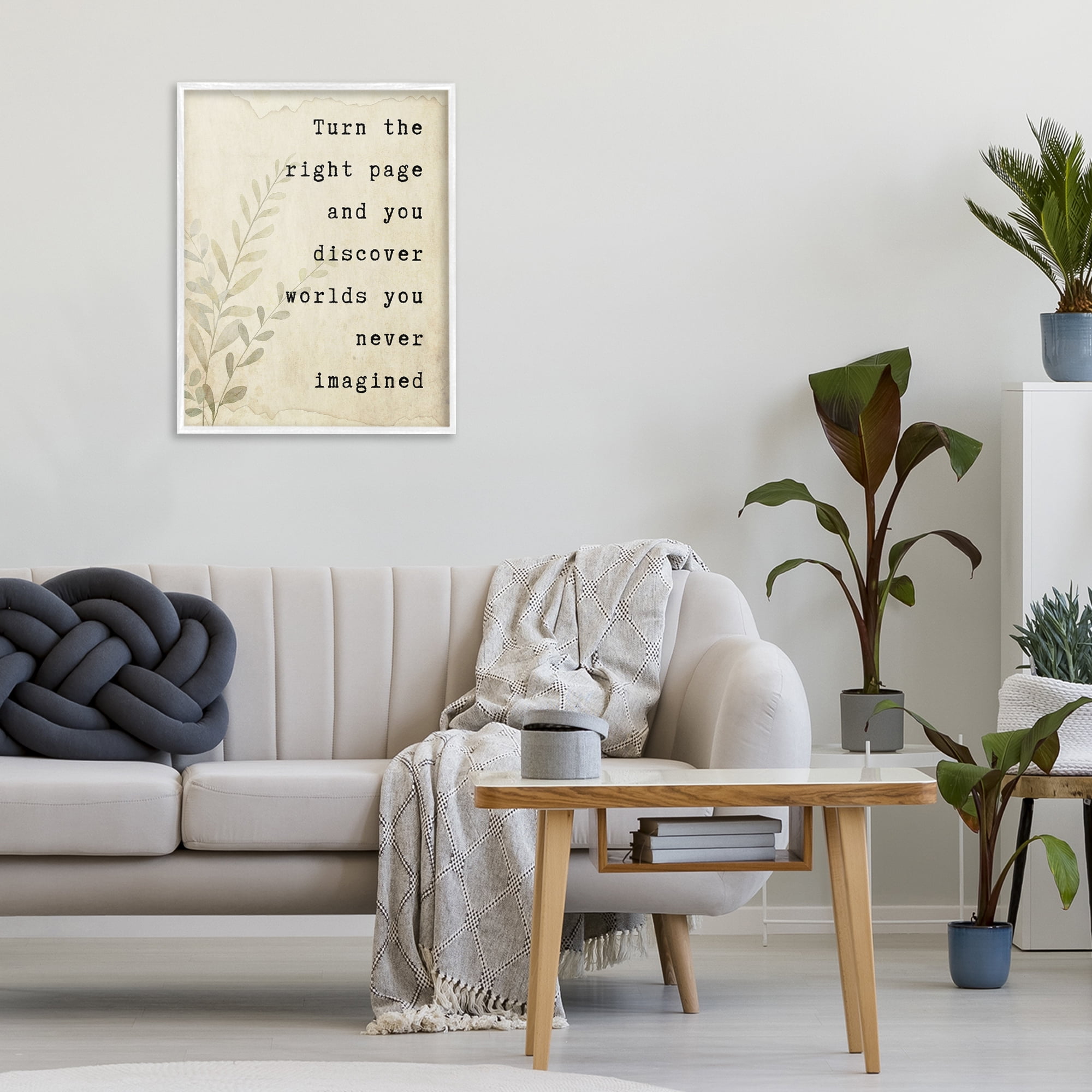 Stupell Industries Literary Wonders Quote White Framed Giclee Art, design by Julia Frost