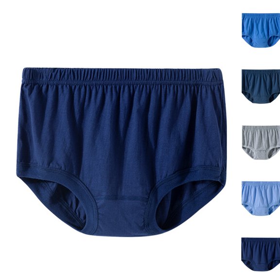 Mens Basic Cotton Underwear - Comfortable Hight Waisted Underpants - Breathable Soft Briefs for Older Male,XXL,Navy