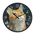 thumbnail image 2 of Voice Activated Clock with Glow Light 12 Inch Large Silent Wall Clock Battery Operated for Home Decor Orange Cat with Blue Eyes, 2 of 8