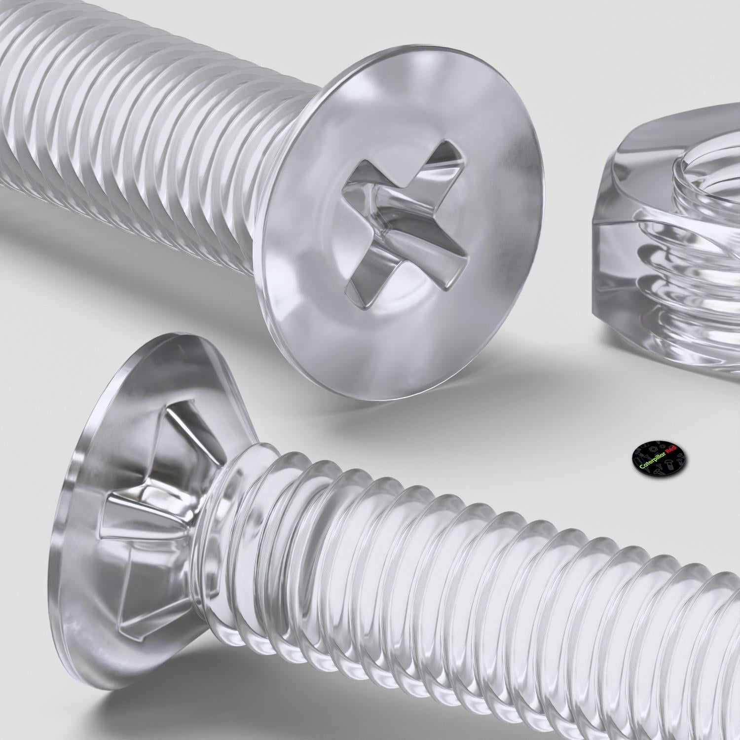 50 x Crosshead Countersunk Screws Nuts and bolts, Transparent Clear Plastic Acrylic, M3 x 16mm - Acrylic Plastic Screws, (3/32 x 5/8 in)