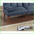 thumbnail image 3 of 71” Contemporary Navy Polyfiber Sofa | Adjustable Convertible Bed | Solid Wood Legs | Living Room Furniture, 3 of 12