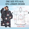 thumbnail image 4 of Oversized Wearable Blanket Hoodie,Dark Christmas Snowman Pattern Sherpa Blanket Hoodie with Super Pockets,Super Warm Fuzzy Pullover for Women & Men, 4 of 6