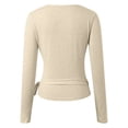 thumbnail image 3 of Lullu Girl's Tie Wrap Top Solid Lightweight Long Sleeve V Neck Shirt for Dance, 3 of 6