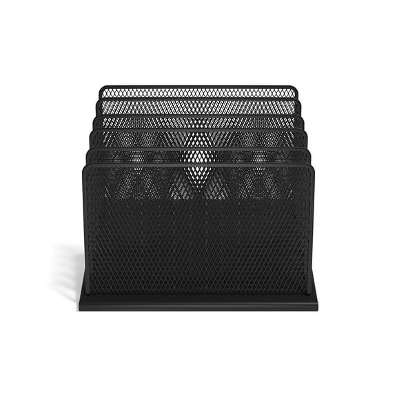 Staples TRU RED 5 Compartment Wire Mesh File Organizer Matte Black  2/Pack TR57554-CCVS