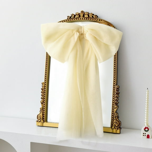 Red Christmas Bows Outdoor Decorations For Wreath 29.53x13.78in Large Christmas Bow Ornaments Snow Veil Ribbon Bows Christmas Tree Decorations Wreath Decoration for Xmas Party Home Decor