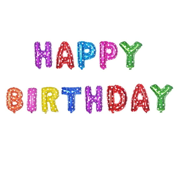 Pancarta de de , 16 pulgadas, colorida pancarta letras de papel de mylar para niñas, y adultos, decoracione Estilo9 Yotijar Globos de feliz cumpleaños