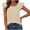 #0485-Beige, variant on Womens Bow Tie Back Tops Round Neck Ruffle Short Sleeve Shirts Cute Babydoll Chiffon Tee Women Summer Trendy Tunic