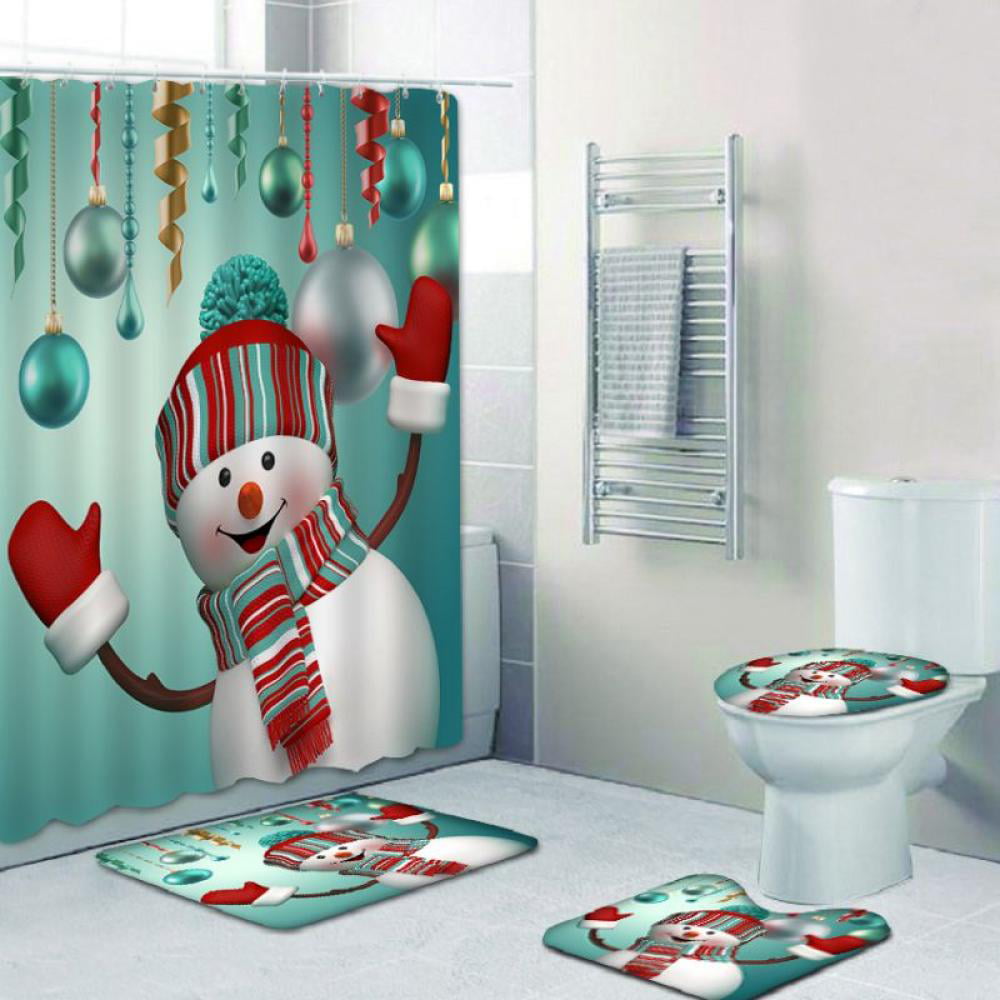 Details about   3D  Christmas Xmas 12 Shower Curtain Waterproof Fiber Bathroom Windows Toilet 