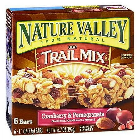 Nature Valley Chewy Trail Mix Bars Cranberry and Pomegranate 1.12 Oz 6 Pack
