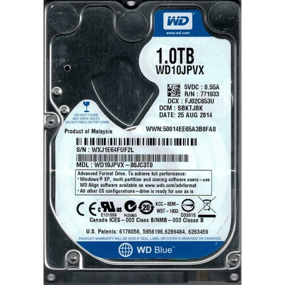 Western Digital WD10JPVX-80JC3T0 1TB DCM: SBKTJBK
