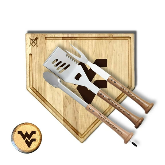 Baseball BBQ West Virginia Mountaineers 17" Trough Silver Slugger Combo Set