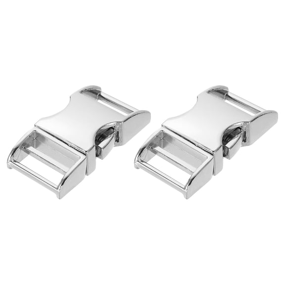 2 Pcs Metal Quick Side Release Buckle, 14mm/0.6" Collar Buckles, Silver Tone