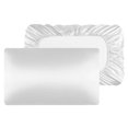 thumbnail image 2 of Deago 2 Pack Satin Pillowcase for Hair and Skin, Super Soft and Cooling Similar to Silk Pillow Cases Cover with Elastic Band for Women Men(20"x35" King Size, White), 2 of 8