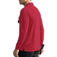 thumbnail image 4 of Trgacdwlo Mens Casual Polo Shirt Lightweight Long Sleeve Shirt Men Quick Dry Sun Protection Golf Polo Shirts for Men with Pocket Wine XXL, 4 of 9
