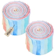 40Pcs Jelly Roll Fabric for Patchwork Sewing Soft Cotton Jelly Roll Fabric Strips for Quilting Crafting for DIY Craft Decoration Cushion Cover Tablecloth Making,19.69*2.52 In