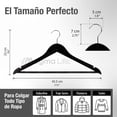 thumbnail image 2 of 20 Ganchos de Madera para Ropa: Gancho Plateado Giratorio de 360 Grados - Color Black, 2 of 3