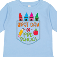thumbnail image 4 of Inktastic 1st Day of Preschool Crayons and Apple Back to School Boys or Girls Long Sleeve Toddler T-Shirt, 4 of 5