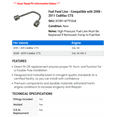 thumbnail image 2 of Fuel Feed Line - Compatible with 2008 - 2011 Cadillac CTS 2009 2010, 2 of 2