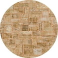 thumbnail image 1 of Ahgly Company Machine Washable Indoor Round Abstract Orange Area Rugs, 7' Round, 1 of 7