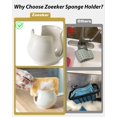 thumbnail image 3 of Soporte de esponja Zoeeker Ceramic White para fregadero de cocina, 3 of 7