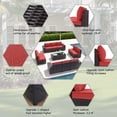 thumbnail image 6 of ALAULM 12 Pieces Outdoor Patio Furniture Set,Brown PE Rattan Sectional Patio Conversation Set with Red Seat Cushions and 2 Coffee Tables, 6 of 7