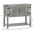 thumbnail image 2 of Farmhouse Double Door Coffee Bar Cabinet, Console Table, Sideboard Buffet Cabinet with Bottom Shelf for Entryway, Living Room, Stone Gray, 2 of 8