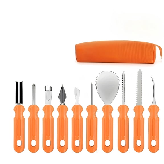 wznxdo Big Clearance 2025 Upgraded 10 PC Pumpkin Carving Kit Tools For Kids Adults With Carrying Bag Heavy Duty Safe Stainless Steel Pumpkin Carving Knife Knives Carver Set Professio