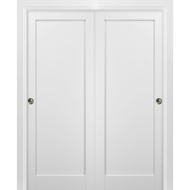 Sliding Closet Bypass Doors 48 x 96 with hardware Quadro 4111 White