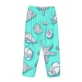 thumbnail image 5 of Disketp Seashell And Starfish Print Women'S Comfy Pajama Pants Casual Drawstring Palazzo Lounge Wide Leg Pants, 5 of 9