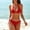 Red, variant on EGNMCR Bikini Set Women's Solid Bikini Strap Bikini Deep V Split Swimsuit