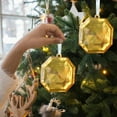 thumbnail image 4 of Tozuoyouz Christmas Crystal Jewel Ornaments - Acrylic Rectangle Jewel Hanging Decorations For Christmas Tree - Glitter Ornaments For Xmas, Wedding & Holiday Party Decor Gold Octagon, 4 of 6