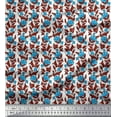 thumbnail image 1 of Soimoi Polyester Crepe Fabric Leaves & Floral Block Print Fabric by Yard 42 Inch Wide, 1 of 3