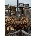 thumbnail image 3 of Round Outdoor Tablecloth With Umbrella Hole And Zipper– Brown Retro Leopard Print Waterproof Patio Table Cover for Party, Picnic, Backyard, 50" Dia. , Abstract Animal Texture, 3 of 8