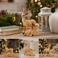 thumbnail image 3 of Lypsnake Spotted Deer Figurine Set Of 2, Hand Painted Mother & Fawn Deer Statue With Realistic Textured Details, Tabletop Ornament For Christmas Decor & Rustic Home Display, 3 of 7