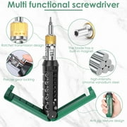 TMWEFUSC 14 in 1 Multi Bit Ratchet Screwdriver 180° Pivoting Magnetic Non Slip Handle for Automotive Home Maintenance
