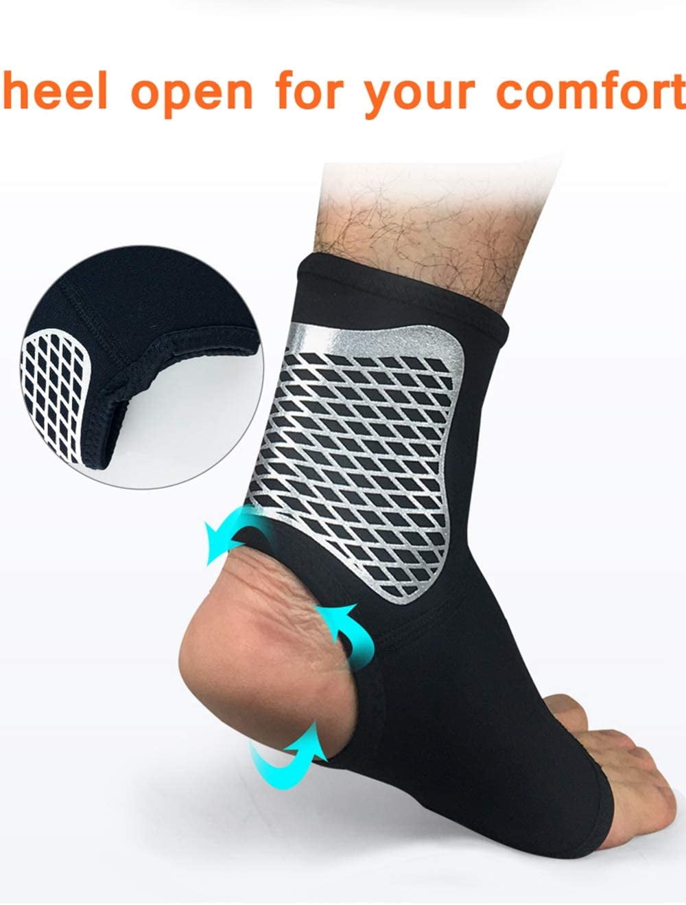 Ankle Compression Brace, Support Ankle Sleeve for Running Basketball ...