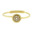 thumbnail image 3 of 1928 Jewelry 14K Gold Dipped Clear Crystal Spring Hinge Cuff Bracelet, 3 of 4