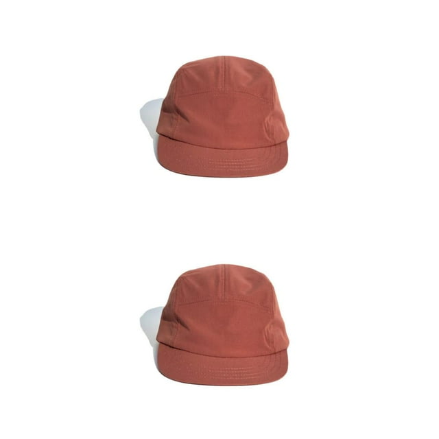 Ruiboury Panel Adjustable Short Baseball Cap Casual Panel Peak Hat Dad Casual Red 2Set