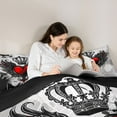 thumbnail image 5 of Castle Fairy Love Heart Angel Wings 3 Pieces Queen Comforter Set for Female Women,Happy Valentine's Day Bedding Sets,Gothic Queen Crown Bedding Comforter Set Breathable,Graffiti Splash Bedroom Decor, 5 of 8