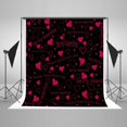 thumbnail image 1 of Fondo de fotografía del Día de San Valentín ABPHQTO 150x220cm Fondo Negro Corazón Accesorios de estudio, 1 of 2