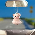 thumbnail image 4 of Pebbuoy Acrylic Cartoon Pig Hanging Decoration with Bead Chain Car Rearview Mirror Pig Ornament Keychain Backpack Animal Pendant Birthday Gift, 4 of 7