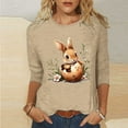 thumbnail image 2 of Idoravan Easter Fashion Women's Casual Printed Long Sleeve Round Neck Hoodless Sweatshirt Tops, 2 of 5