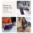 thumbnail image 3 of SURITCH Phone Case for Samsung Galaxy S24 with Camera Cover and Adjustable Kickstand, Shockproof Slim Magnetic Case, Dark Purple, 3 of 7