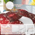 thumbnail image 2 of Christmas Reindeer Bedding Duvet Cover Set Queen Size 4 Pieces Gold Snowflakes Winter Red Fantasy Bedding Set with Zipper Closure, 1 Comforter Cover 90x92 Inches 1 Flat Sheet & 2 Pillow Cases, 2 of 7