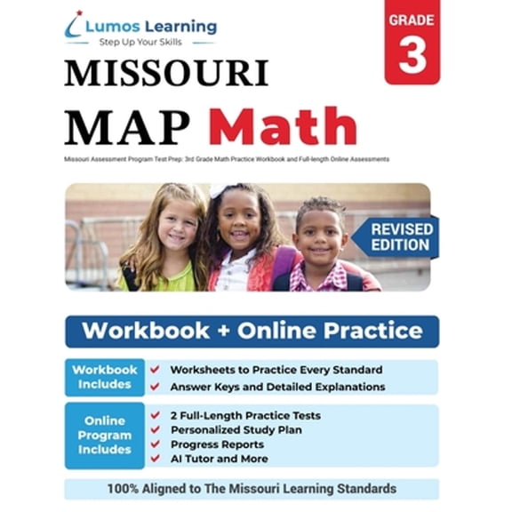 Pre-Owned Missouri Assessment Program Test Prep: 3rd Grade Math Practice Workbook and Full-length Online (Paperback) by Lumos Learning
