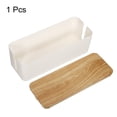 thumbnail image 3 of Uxcell Cable Management Box PP Cord Organizer Box w Tie to Hide Wires & Power Strips for Home Large White,Wooden, 3 of 6