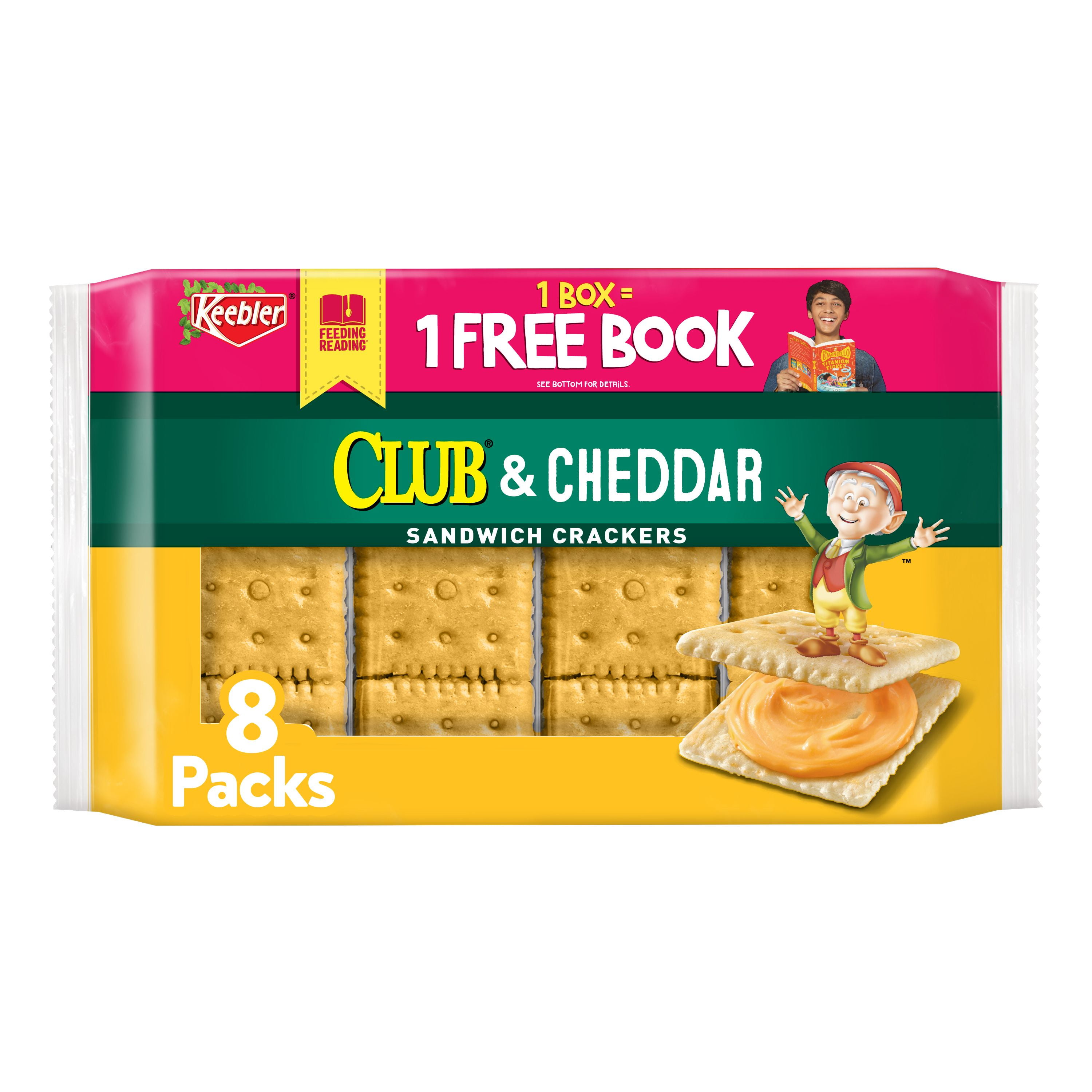 Kellogg's Keebler Sandwich Crackers, Club and Cheddar, 8 Ct, 11 Oz