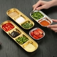 thumbnail image 1 of YAOMOBB Polished Seasoning Dish Stainless Steel Seasoning Dish Easy to Clean Multi Grid Plate for Restaurants, 1 of 7