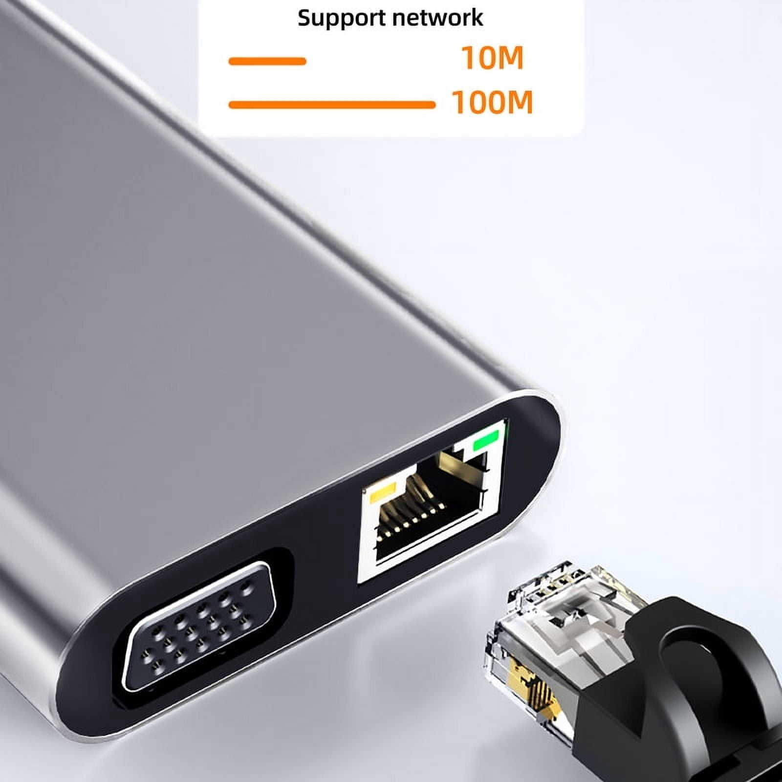 Feylan USB C hub 4K 30Hz type C to HDMI-compatible USB 3.0 adapter 11 in 1 type C hub dock PD 87W USB C splitter for MacBook Pro Air